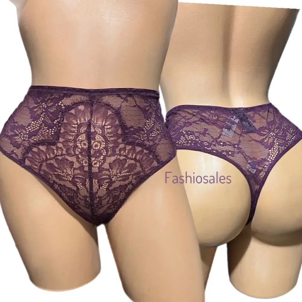 Victorias Secret  Very Sexy Mid - rise Mesh lace thong panty Maroon
